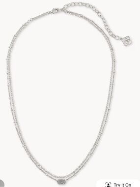 Emilie Silver Multi Strand Necklace in Platinum Drusy